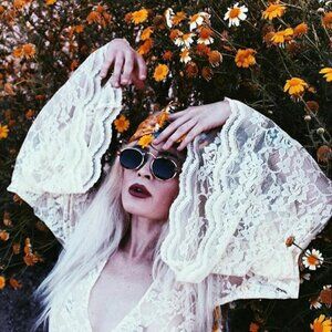 Sheer lace wrap crop top